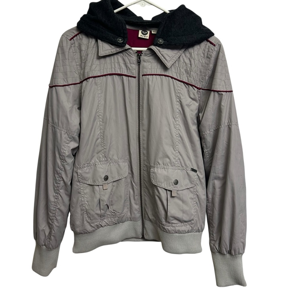Roxy Gray Bomber Jacket - Picture 2 of 9